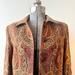 Vintage Indie Kenar Women’s Jacket Coat Red Persian Patterned